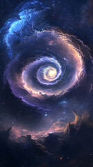 Celestial Night Spiral: A Journey Through Infinite Cosmic Wonders and Mystical Realms