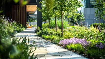 Modern Therapeutic Garden Designed for Hospital Healing Spaces
