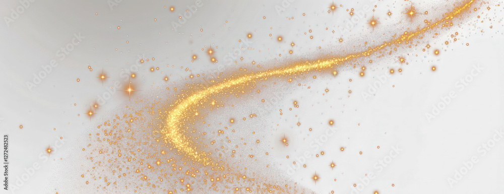 Wall mural png a starry magical trail background golden night.
