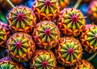 Fototapeta premium Maltese Cross Plant Seed Pods - Detailed Macro Photography