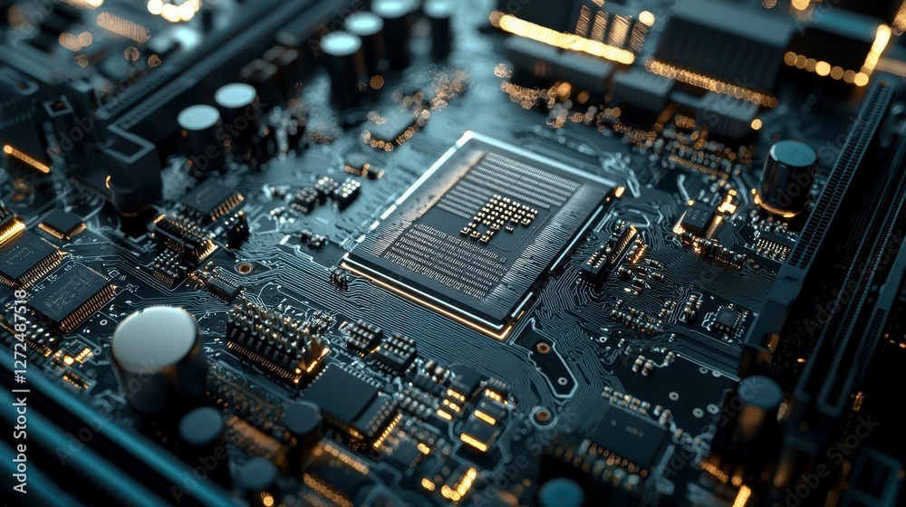 Poster advanced engineering blueprint of precise electronic circuit design