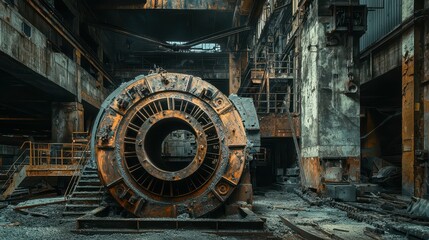 Rugged Industrial Setting with Fireproof Machinery and Textures