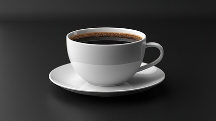 Obraz premium Dark background coffee cup saucer drink studio shot