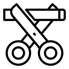 Scissors cutting cigarette outline icon symbolizing quitting smoking and health awareness