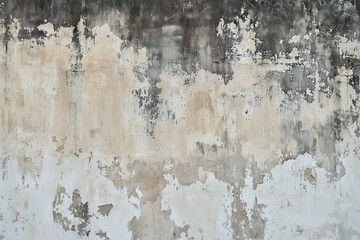 weathered stone wall texture with peeling paint and cracks, showcasing rustic and aged appearance. neutral tones create vintage feel, perfect for various design projects