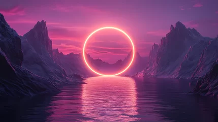Fototapeten 3d geometric shape sunrise © Thiago