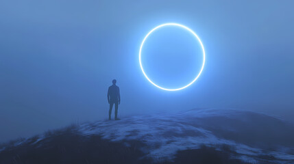 mystical glowing neon circle