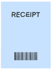Simple hand drawn receipt illustration with a barcode for financial and business-related designs