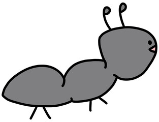 Cute hand drawn ant illustration with a simple cartoon style for fun and minimal insect-themed designs
