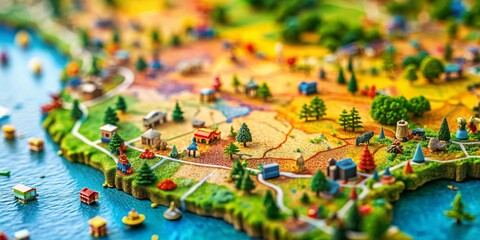 Obraz premium Miniature United States Map: Tilt-Shift Photography of America
