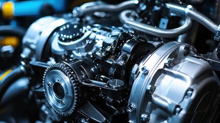 Sleek and Futuristic Engine Design with Advanced Lubrication Technology