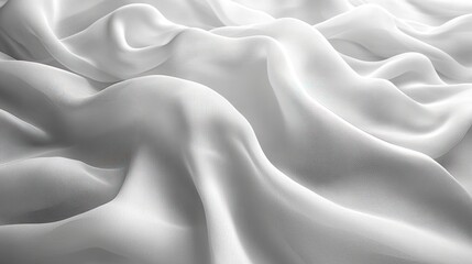 Obraz premium Draped white fabric, soft folds, studio, texture background, design