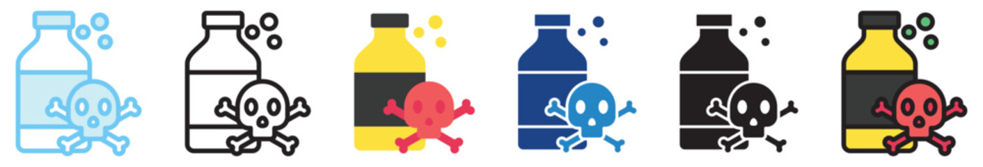Acid multi style, mini illustration icon. outline, flat, glyph, line color, UI, UX, app and web, digital or print. For education, research, chemistry.