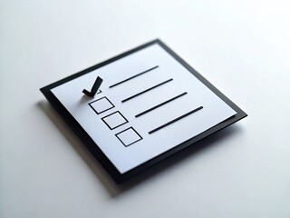 Minimalist Black Square Checklist - Productivity Planner, Simple Task Management, To Do List Background