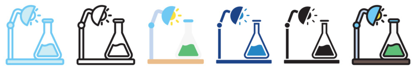 Light multi style, mini illustration icon. outline, flat, glyph, line color, UI, UX, app and web, digital or print. For education, research, chemistry. health.