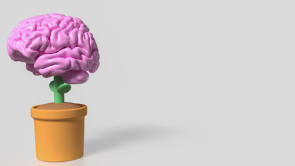 The Brain tree in plant for Business or idea concept  3d Rendering.