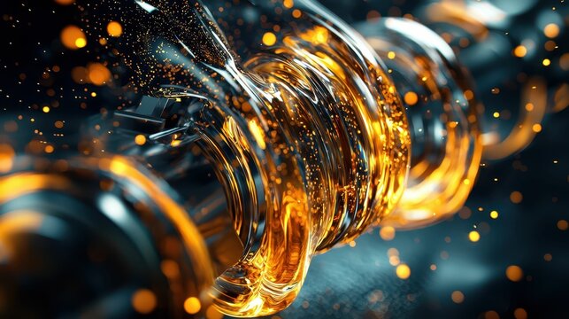 Dynamic Flow of Engine Oil Highlighting Technical Performance Features