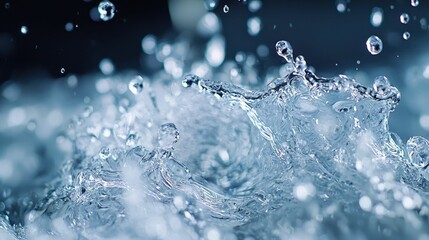 Captivating Macro Shot of Vibrant Water Splashes Frozen in Time