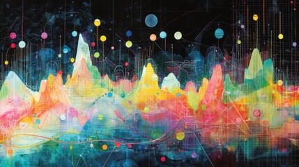 Obraz premium Many graphs. (horizontal) 