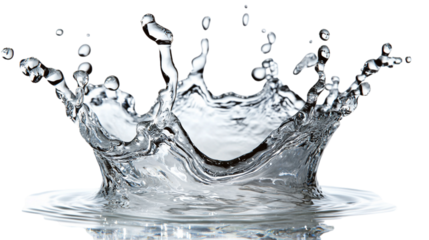 Water splashing isolated on white background. Suitable for marketing or business purposes. PNG file