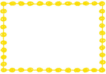 手描きのクレヨン素材　背景　北欧風のモダンなフレーム