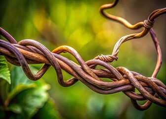 Obraz premium Minimalist Twisted Liana Vine, Jungle Plant, Nature Photography