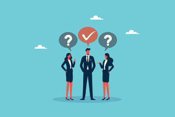Problem-Solving in Action, Business Professionals Engage in Q&A to Find Effective Solutions