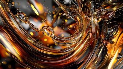 Artistic Swirling Engine Oil Creating Vibrant Abstract Patterns