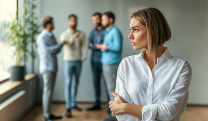 A Pensive Woman in the Office: Contemplation and Reflection in a Modern Workplace