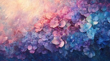 Colorful Hydrangea Blooms, Garden Background, Floral Design, Website Banner