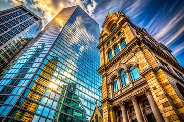 Modern Architecture Meets Traditional Design: A Striking Contrast in Urban Landscape