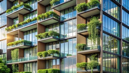 Modern Architectural Design Featuring Abundant Greenery Integrated Into Balconies and Exterior Walls