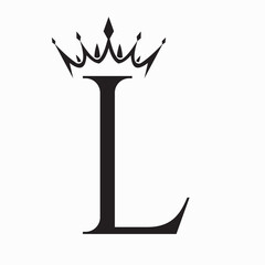 Initial Letter L Crown Logo Concept For Fashion and Beauty Symbol Vector Template