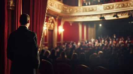 Assassination attempt during a prestigious opera performance. Featuring a figure disguised as an usher