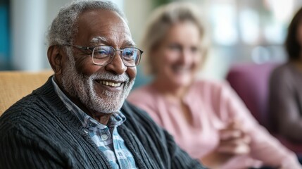 Fototapeta premium Patients Enjoying Storytelling and Shared Laughter in a Group