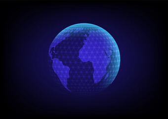 Abstract background with futuristic polygon global map