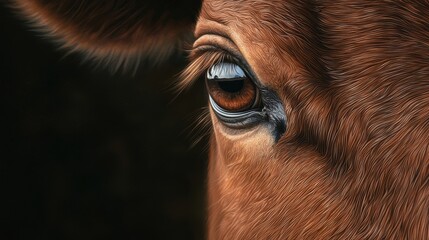 Close-up of a cow's expressive eye