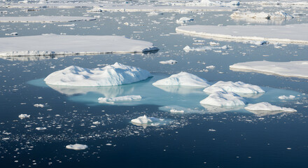 Expansive Arctic solitude, where shimmering ice sheets and frigid waters command respect for their delicate ecosystems, urging us to tread lightly and adapt