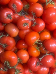 Red tomatoes in the market