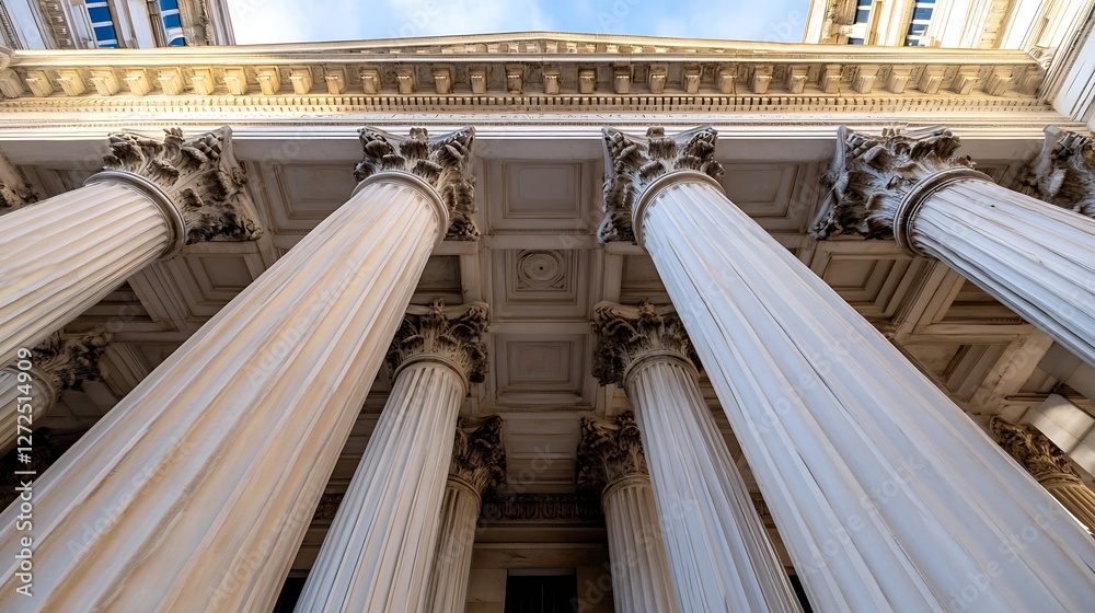 Aufkleber majestic architectural columns under a blue sky with intricate details showcasing greek style : gene