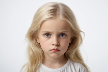 blond girl with blue eyes and long blond hair looking at the camera