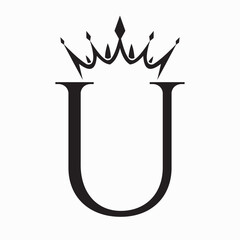 Initial Letter U Crown Logo Concept For Fashion and Beauty Symbol Vector Template