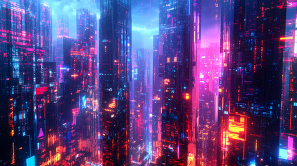 Obraz premium surreal striking cubist cityscape
