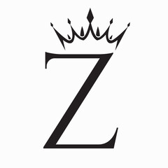 Initial Letter Z Crown Logo Concept For Fashion and Beauty Symbol Vector Template
