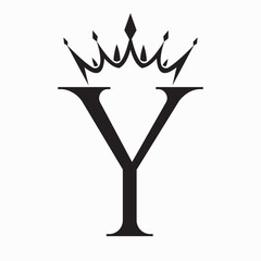 Initial Letter Y Crown Logo Concept For Fashion and Beauty Symbol Vector Template