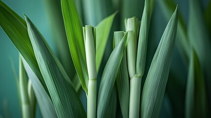 Obraz premium Lush Green Blades Of Grass Close Up