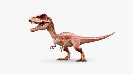 Fototapeta premium Realistic 3D Rendering of a Ferocious and Colorful Dinosaur with Sharp Teeth and Dynamic Pose