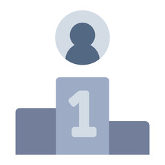 Leaderboard standing podium flat icon representing game rankings and competition