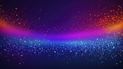 Digital abstract background with glowing orbs in purple, blue, and orange creating a cosmic effect.