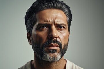 Obraz premium arafed man with a beard and a mustache looks at the camera